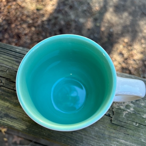 MODERN EXPRESSIONS Monogram M Green White Floral 17oz Ceramic Mug - Picture 2 of 7